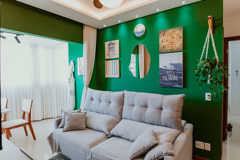 Apto 2Q decorado c/ Vista para o Mar de Itaparica