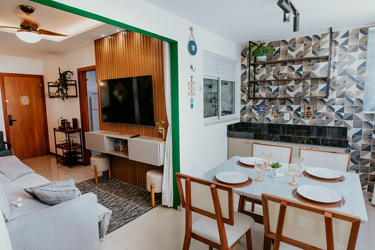 Apto 2Q decorado c/ Vista para o Mar de Itaparica