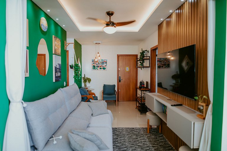 Apto 2Q decorado c/ Vista para o Mar de Itaparica