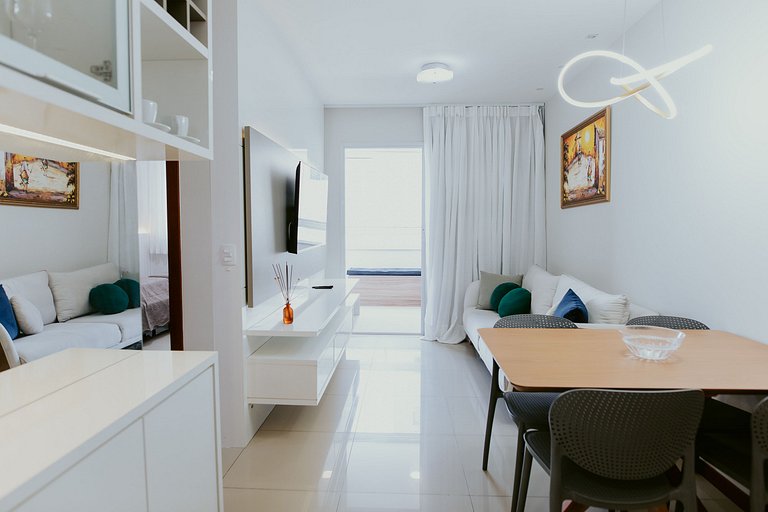 Apto 2Q decorado próximo ao Mar de Itaparica