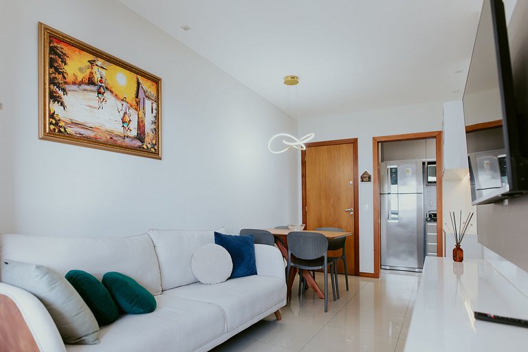 Apto 2Q decorado próximo ao Mar de Itaparica