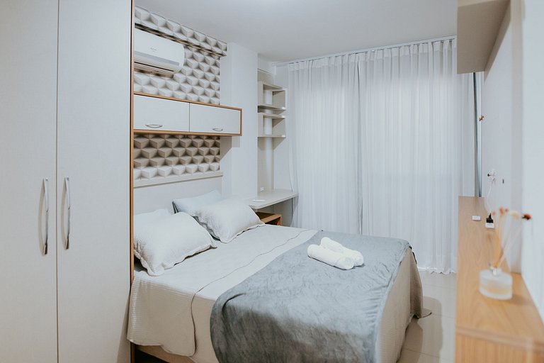 Apto 2Q decorado próximo ao Mar de Itaparica