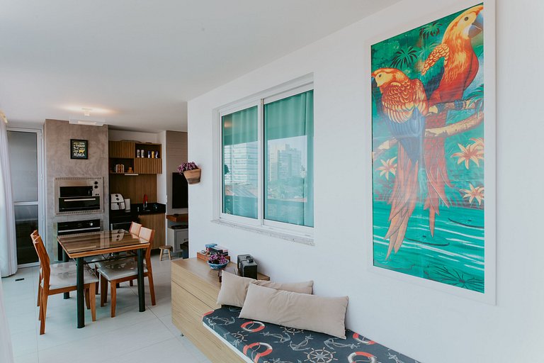 2Q Enseada Azul c/ piscina na cob. e churrasqueira