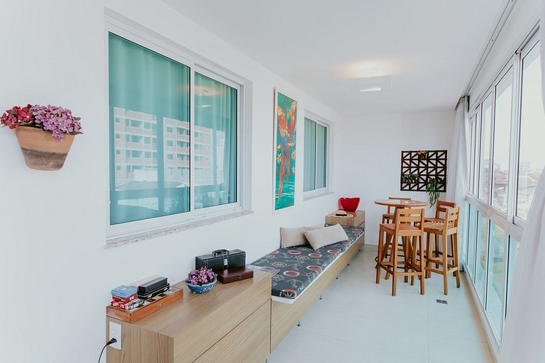 2Q Enseada Azul c/ piscina na cob. e churrasqueira