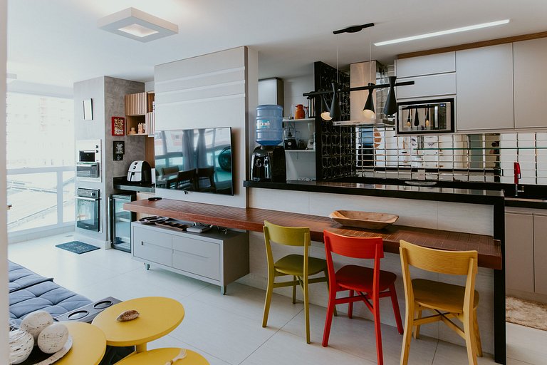 2Q Enseada Azul c/ piscina na cob. e churrasqueira