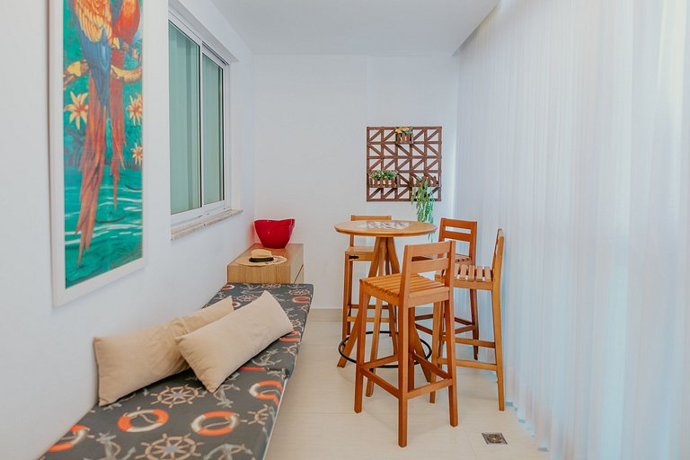 2Q Enseada Azul c/ piscina na cob. e churrasqueira