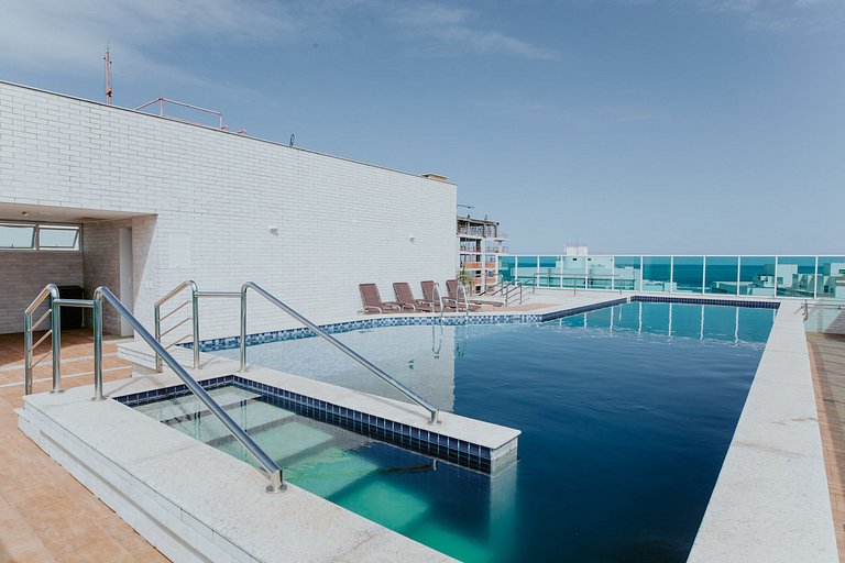 2Q Enseada Azul c/ piscina na cob. e churrasqueira