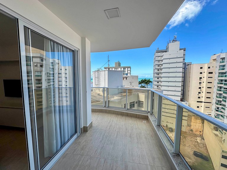 2Q Novo na Praia da Areia Preta | Ar + Garagem